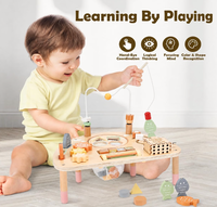 Table d'activités en bois 8 en 1, jouets Montessori pour enfant de 2 ans, cadeau |   Activités d'apprentissage des compétences en motricité fine