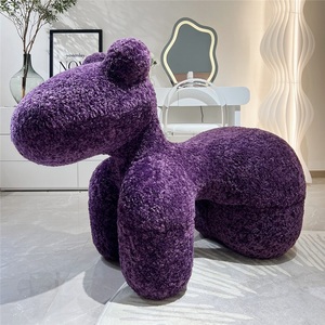 JS Tabouret enfant en forme de poney de dessin animé, chaise de repos animale de dessin animé, jouet décoratif pour le sol, pour salon, chambre et salle de jeux - Product Image 5