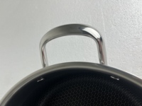 Batterie de cuisine de luxe écologique et durable en acier inoxydable triple couche, comprenant une marmite 20/24 cm, une poêle à frire 24 cm et une casserole 16 cm, antiadhésive et compatible four.