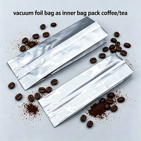Sachet intérieur en aluminium à soufflet latéral haute barrière de qualité alimentaire, thermoscellable, vierge, petit format, pour thé, grains de café, biscuits
