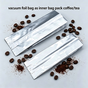 Sachet intérieur en aluminium à soufflet latéral haute barrière de qualité alimentaire, thermoscellable, vierge, petit format, pour thé, grains de café, biscuits - Product Image 3