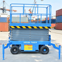 Plateforme élévatrice à ciseaux électrique hydraulique 4-16m sur roues, portable, avec plateforme extensible