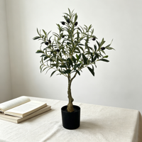 Arbre d'olivier artificiel de qualité supérieure, résistant aux UV et aux décolorations, respectueux de l'environnement, pour la verdure des restaurants et cafés, décoration méditerranéenne pour la maison