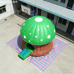 Château gonflable en forme de champignon vert pour enfants avec marchepied <span class=keywords><strong>d</strong></span>'entrée pour <span class=keywords><strong>location</strong></span> événementielle - Product Image 4