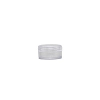 Muy pequeño de 3ml de boca ancha transparente PS de crema de plástico tarro cosmético 3g de cuidado de la piel creas botellas y contenedor con claro PS tapa