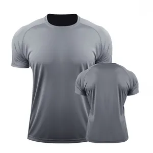 High quality custom all over tshirt printing gray t shirt 100% polyester men's t-shirt