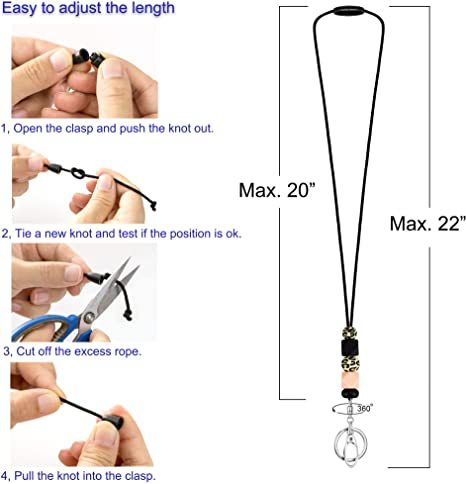 ID Badge Lanyards for Women Teacher, Silicone Beaded Lanyards for Keys Cute Lanyard Keychain Necklace Image 2
