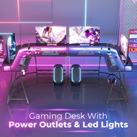 Porte-gobelet d'éclairage RVB personnalisé en gros Bureau de jeu USB Scorpion PC Table d'ordinateur Bureau de jeu Table de joueur pour le bureau