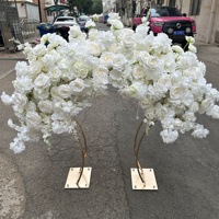 IFG Nouvelles décorations de centre de table en fleurs artificielles blanches roses, design complet