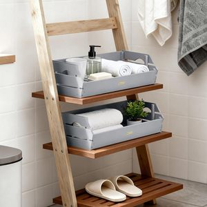 Wooden <b>Storage</b> <b>Tray</b> Rectangle Painted Multifunctional For Books And Decor Items - Product Image 2
