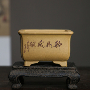 Maceta Rectangular de Zisha para Bonsái, Grabada a Mano, Pequeña, para Plantas de Escritorio - Product Image 3