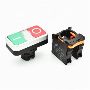 SKB0-PR11 22mm 10A màu xanh lá cây và màu đỏ đa 2 cách Đôi Phím đôi vị trí bắt đầu và dừng đẩy nút chuyển đổi mà không cần ánh sáng - Product Image 3