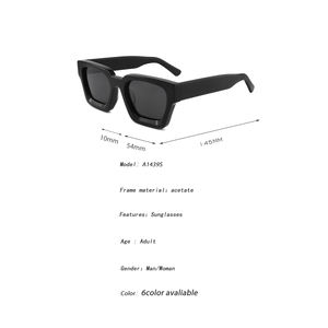 アセテートフレーム厚いサングラスデザイナーメガネ有名なブランド2025特大サングラス女性スクエアサングラス - Product Image 5