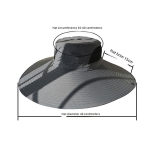 Chapeau solaire avec ventilateurs pour hommes et femmes, chapeau bob à large bord rechargeable haute puissance avec ventilateurs de refroidissement pour la randonnée et la pêche - Product Image 3