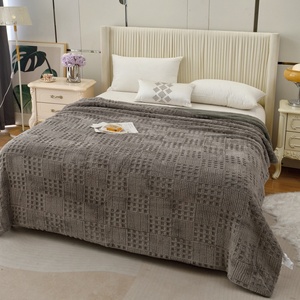 Manta tipo waffle de Polonia, color carbón, reversible, de felpa, con textura de rejilla, acogedora para dormitorio, lista para envío en la UE - Product Image 3
