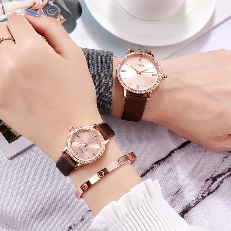RAYMONS 013 Lady Wristwatch Elegant Design Diamond Reloj Mujer Michael AK Style Leather Band Waterproof Quartz Watches for Women