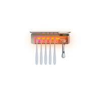 Support mural sans perçage 5+1+1 fentes pour brosses à dents, avec stérilisation, séchage par ventilateur et chauffage, modèle 2026 le plus vendu