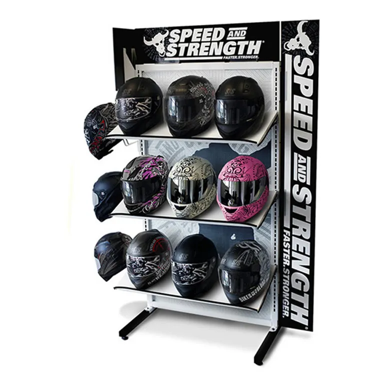 Angepasst Motorrad Zubehör Waren Regale Helm Handschuh Socken Werbung Ständer Display Rack