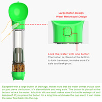 Comedero Portátil para Mascotas con Batería, Botella de 500 ml, Recipiente para Almacenamiento de Alimentos, Recogedor de Excrementos para Perros, Gatos y Animales Pequeños, Plástico Verde, Automático