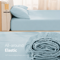 Ensemble de draps de lit personnalisés de luxe écologiques tissés modernes toutes saisons doux et soyeux 400TC 65% bambou 35% coton mélangé