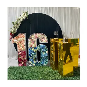 Wit Acryl Custom Giant Frame Ballon Letters Numbers Bruiloft Acryl Hollow Nummers Letter En Nummer Achtergrond Decoratie