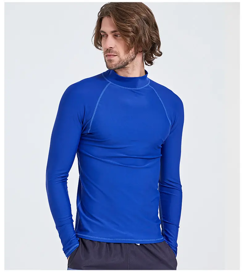 Chemise de protection anti-odeur pour hommes, vêtements de surf, à manches longues, couleur unie, 50 +, vente en gros, 2020