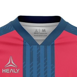 Camiseta de fútbol Retro para hombre con dobladillo curvo sublimado personalizado de alta calidad, camiseta de fútbol de manga larga con cuello en V - Product Image 3