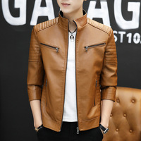 Nouveau design Veste en cuir populaire polyvalente pour jeunes hommes, motard mince, vêtements grande taille pour hommes, haut