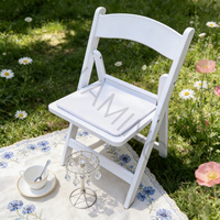 Chaise pliante en résine blanche pour enfants Bjflamingo Chaises pliantes empilables blanches pour enfants avec siège rembourré