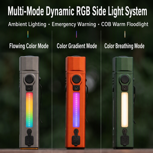 WOSEN Medidor de Distancia Láser 3 en 1, Linterna LED, Luz Lateral RGB, Clip Magnético para Bolsillo, Linterna Multifuncional Recargable - Product Image 3