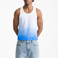 Canotta da Corsa Senza Maniche con Stampa Logo Personalizzata e Colore Sfumato, Abbigliamento Sportivo Premium per Maratona e Palestra, Servizio OEM, Design Personalizzato