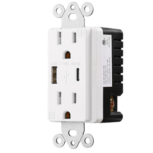 เต้ารับติดผนังแบบ 2 ช่องยูเอชอี โมเดิร์น พร้อมพอร์ต USB-C 5VDC 4.2A IP20 16A ดีไซน์พลาสติกตกแต่ง - Product Image 4
