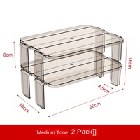 Support de stockage de bouteilles réglable multicouche Support de table interne pour réfrigérateur Support en plastique pour le stockage