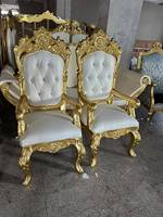 Chaises de trône royales traditionnelles en bois massif de luxe pour la maison, le bureau et le salon