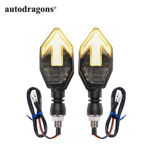 Intermitentes Universales para Motocicleta Pequeña, 12V, Intermitentes de Flujo en Forma de Flecha, Luz de Marcha para Scooter - Product Image 3
