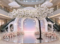 Bouquet de mariée Bagang, fleurs d'intérieur en fleurs de cerisier, décoration en saule, ficus banian, mariage, Noël, écologique