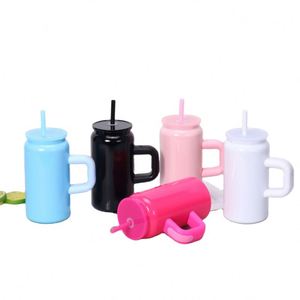Factory Wholesale 16Oz 304 Stainless Steel Double-<b>Walled</b> Vacuum Flask Canister Portable Tumbler Cup Mug With Handle Straw - Product Image 1
