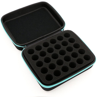 Étui rigide en EVA à motif pierre ouverte, avec insert en mousse, pour 30 flacons d'huile essentielle de fuchsia