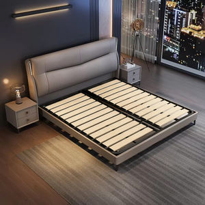 Nuevo modelo 2025 1,8 m <span class=keywords><strong>cama</strong></span> elegante Almacenamiento de gama alta <span class=keywords><strong>cama</strong></span> de boda luces moderno Simple madera maciza suave acolchado dormitorio principal <span class=keywords><strong>cama</strong></span> - Product Image 6