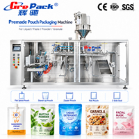 Machine d'emballage automatique horizontale pour sachets préformés, pour le remplissage et la fermeture de sachets de poudre de café, de farine, d'épices et d'assaisonnements