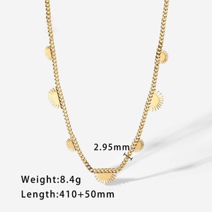 Go Party-collar <span class=keywords><strong>de</strong></span> acero inoxidable chapado en oro <span class=keywords><strong>de</strong></span> 18K para <span class=keywords><strong>mujer</strong></span> y niña, joyería resistente al agua, con encanto, Amanecer, sol, cadena <span class=keywords><strong>cubana</strong></span> - Product Image 6
