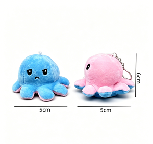 Simpatico Peluche Polpo Reversibile, Bambola di Peluche a Doppia Faccia Felice e Arrabbiato, Mini Giocattolo Imbottito per Macchina Artiglio, Regali per Bambini - Product Image 3