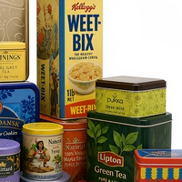 Boîte en métal réutilisable et sûre pour les aliments, conteneur durable en fer blanc pour le thé, le café, les biscuits, les cadeaux de vacances