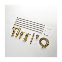 Cascade pont monté salle de bain baignoire douche robinet ensemble cinq trous baignoire douche mitigeur baignoire mélangeur