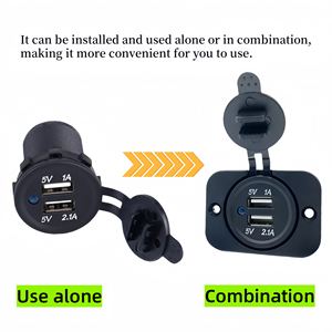 Cargador de Encendedor de Cigarrillos con Doble USB 5V/2.1A y 1A, Enchufe Universal Marino con 2 Puertos USB-A y Salida de Corriente de 12V para Barco, Camión, Auto, Autobús, UTV - Product Image 4