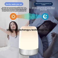 Nouvelle lampe de chevet en forme de lanterne alimentée par USB, simule le lever du soleil naturel ; Veilleuse de chevet à commande tactile ; Horloge