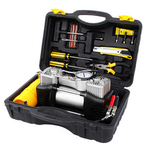 Pompa pemompa ban mobil 12v, pompa udara silinder ganda, daya kotak alat pompa kompresor udara mobil - Product Image 1