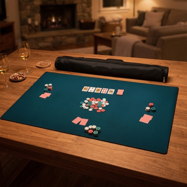 5mm Thick Super Cushioned Eco-Friendly Board Game Mat Black Green 42x66 Inches Rectangular Customizable Table Cover Carrying Bag