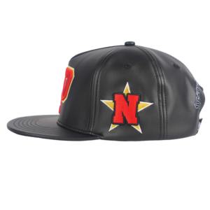 Casquette en cuir pour homme avec logo personnalisé, 5 panneaux, style snapback, pour l'extérieur, vente en gros Tcap Chine - Product Image 3