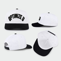 Casquette de baseball 5 panneaux à bord court, moderne, bicolore noir et blanc, 100% coton, broderie personnalisée, pour le golf et le travail, vente en gros